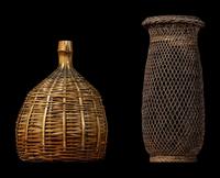 Two Japanese Ikebana Bamboo Baskets