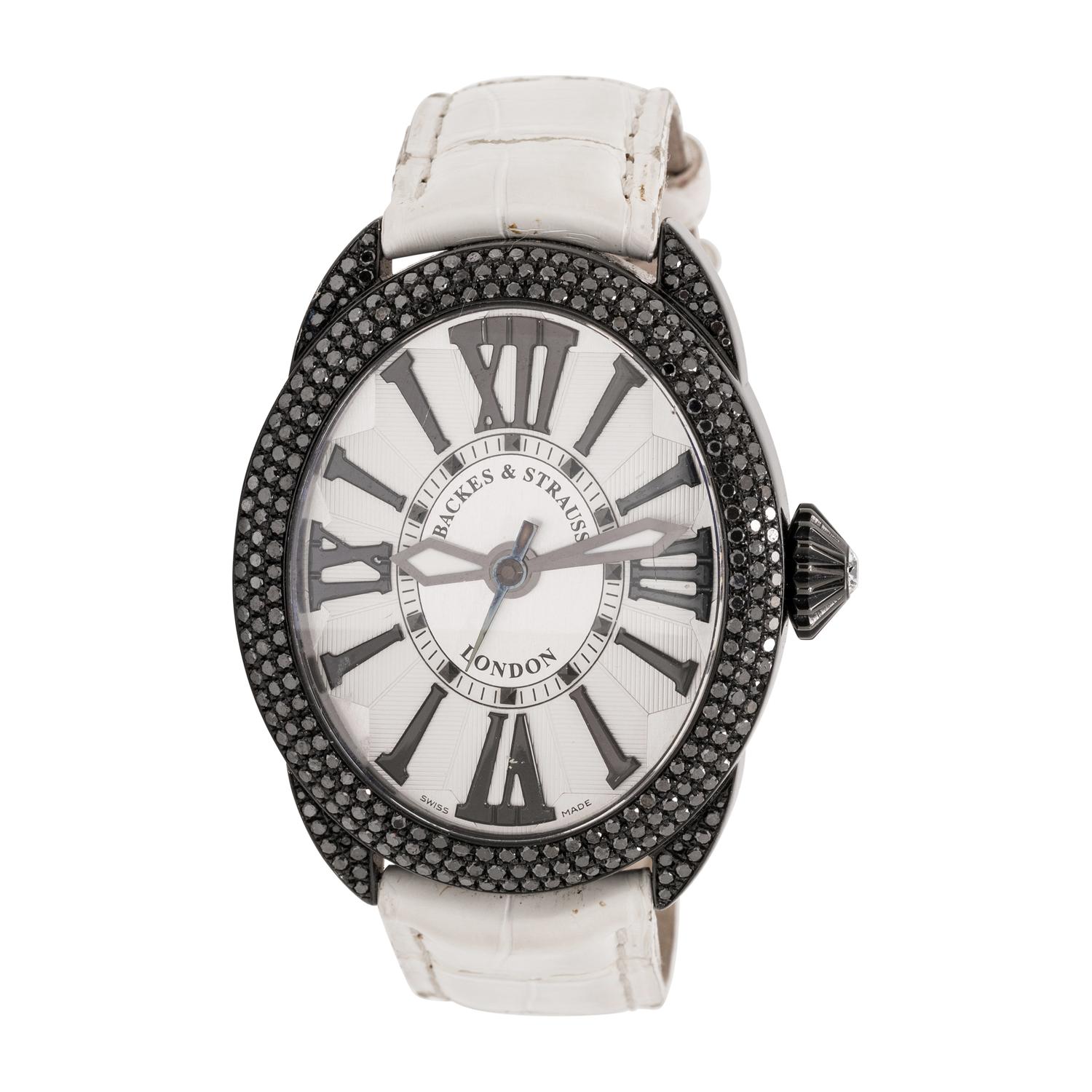 BACKES & STRAUSS, REF. 3643.MA 'REGENT DIAMOND KNIGHT' BLACK DIAMOND WATCH