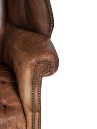A George III Style Pleather Upholstered Wing Chair