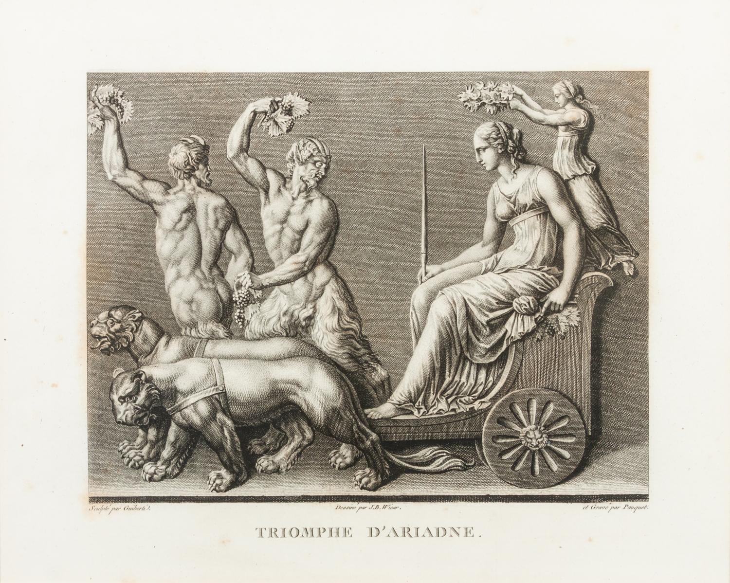 A Collection of Six French Prints of Classical Statues Largest: 9 x 11 inches. — AFTER J.B. WICAR