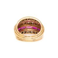 DIAMOND AND SYNTHETIC RUBY RING