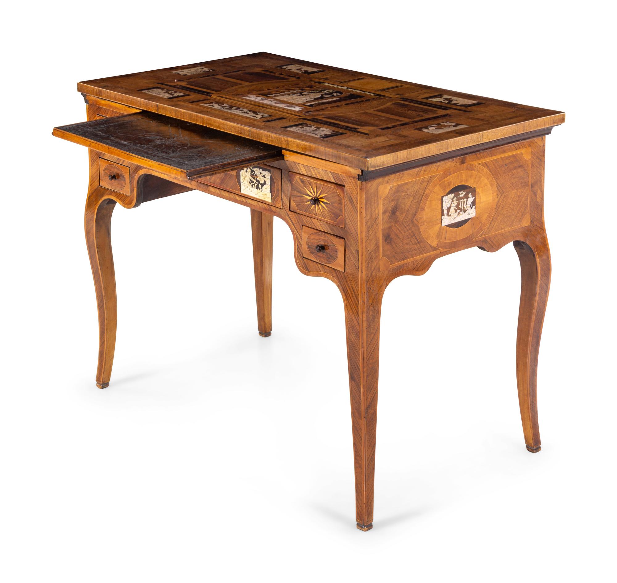 A German or Italian Marquetry Writing Table