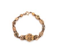 YELLOW GOLD AND GOLD-FILLED SLIDE BRACELET