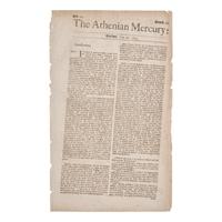 [Salem Witch Trials] Printed Ad for Increase Mather's "Tryals of the New-England Witches", in The Athenian Mercury