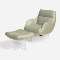 Vladimir Kagan (American, 1927-2016) Cosmos Lounge Chair and Ottoman, Models P112A and P7054, Vladimir Kagan Designs, Inc., Circa 1970