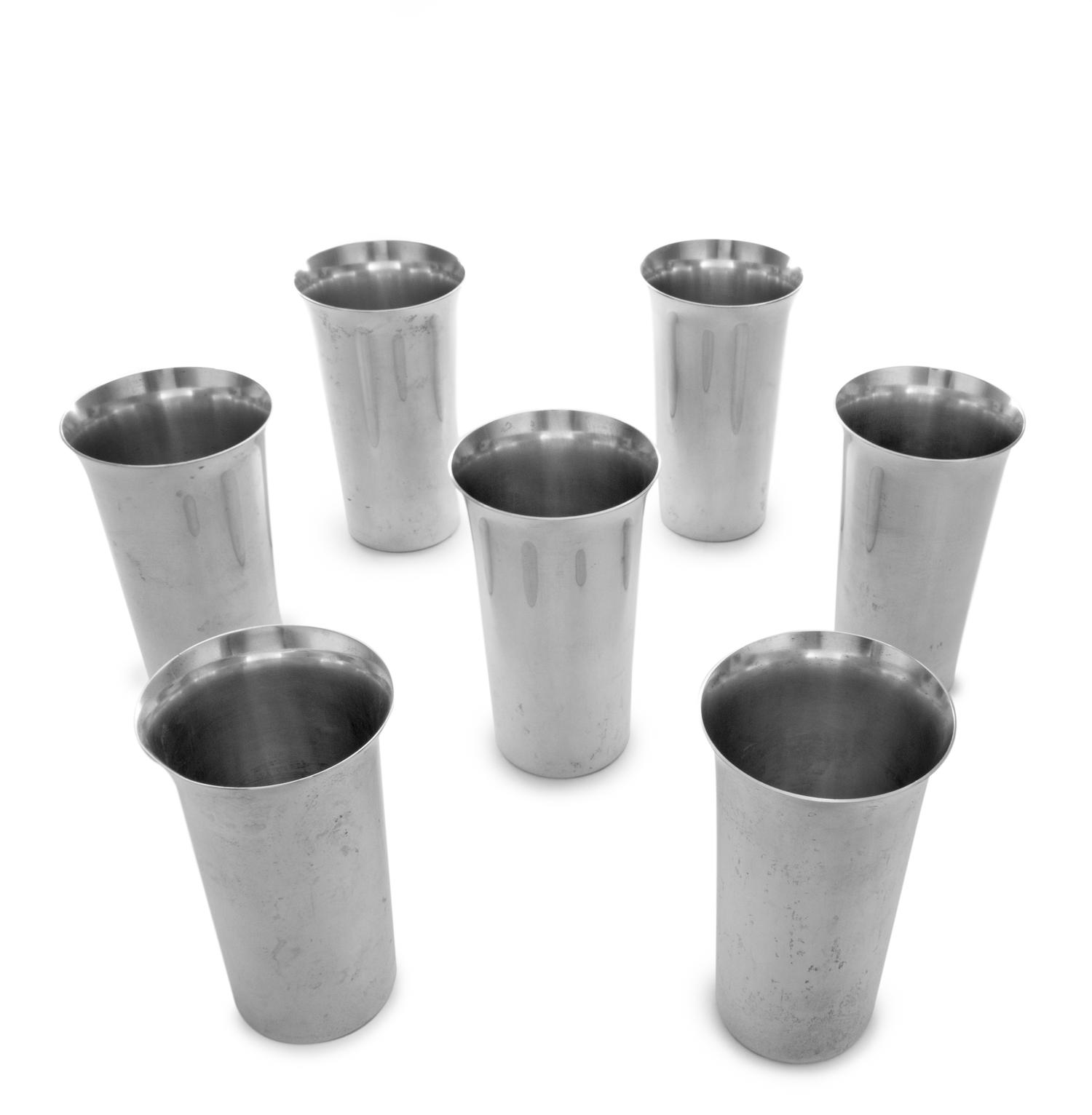 A Set of Six American Silver Mint Julep Cups, Manchester Silver Co., Providence, RI, together with an associated Revere Silversmiths ex