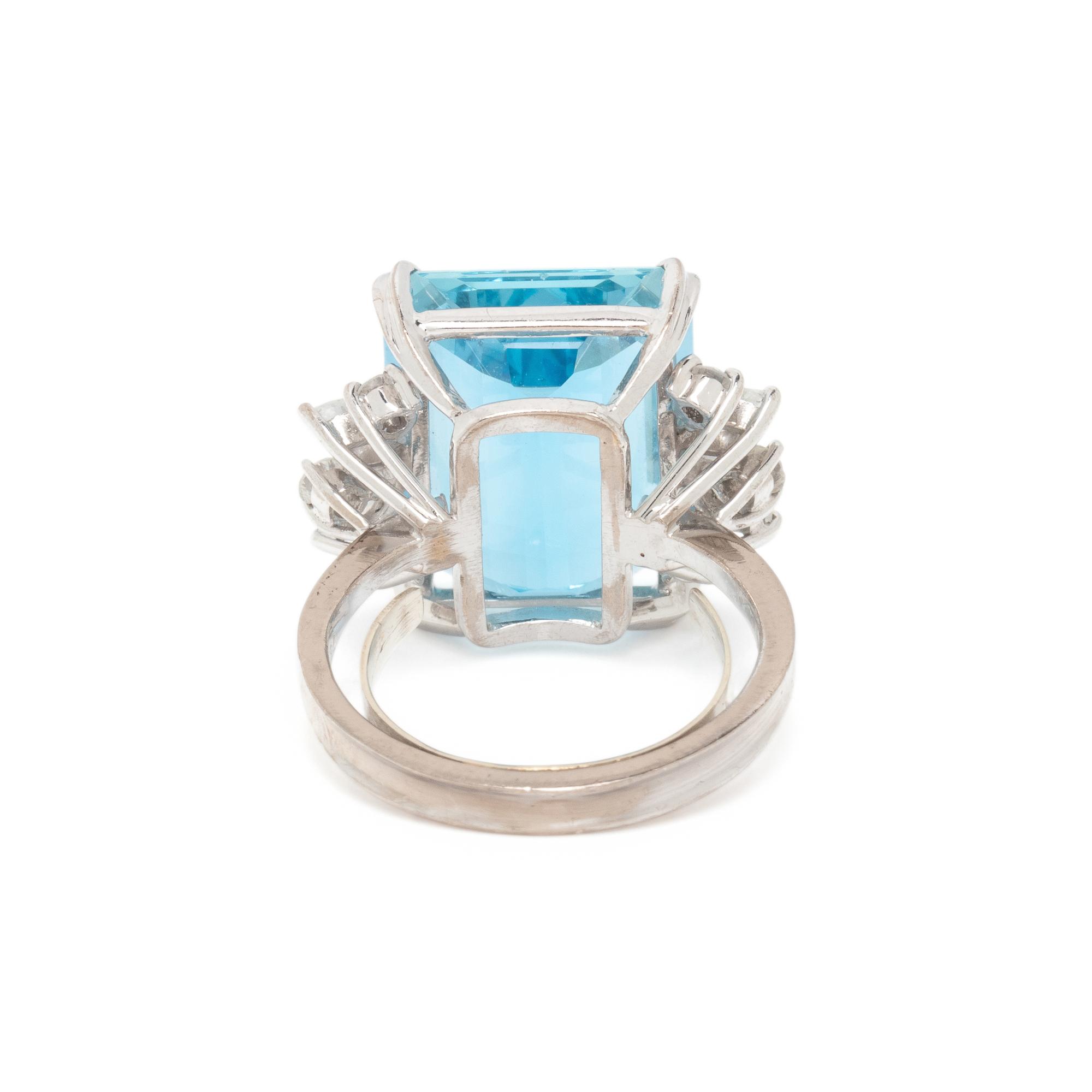 H. STERN, WHITE GOLD AND AQUAMARINE RING