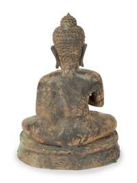 A Patinated Bronze Seated Buddha