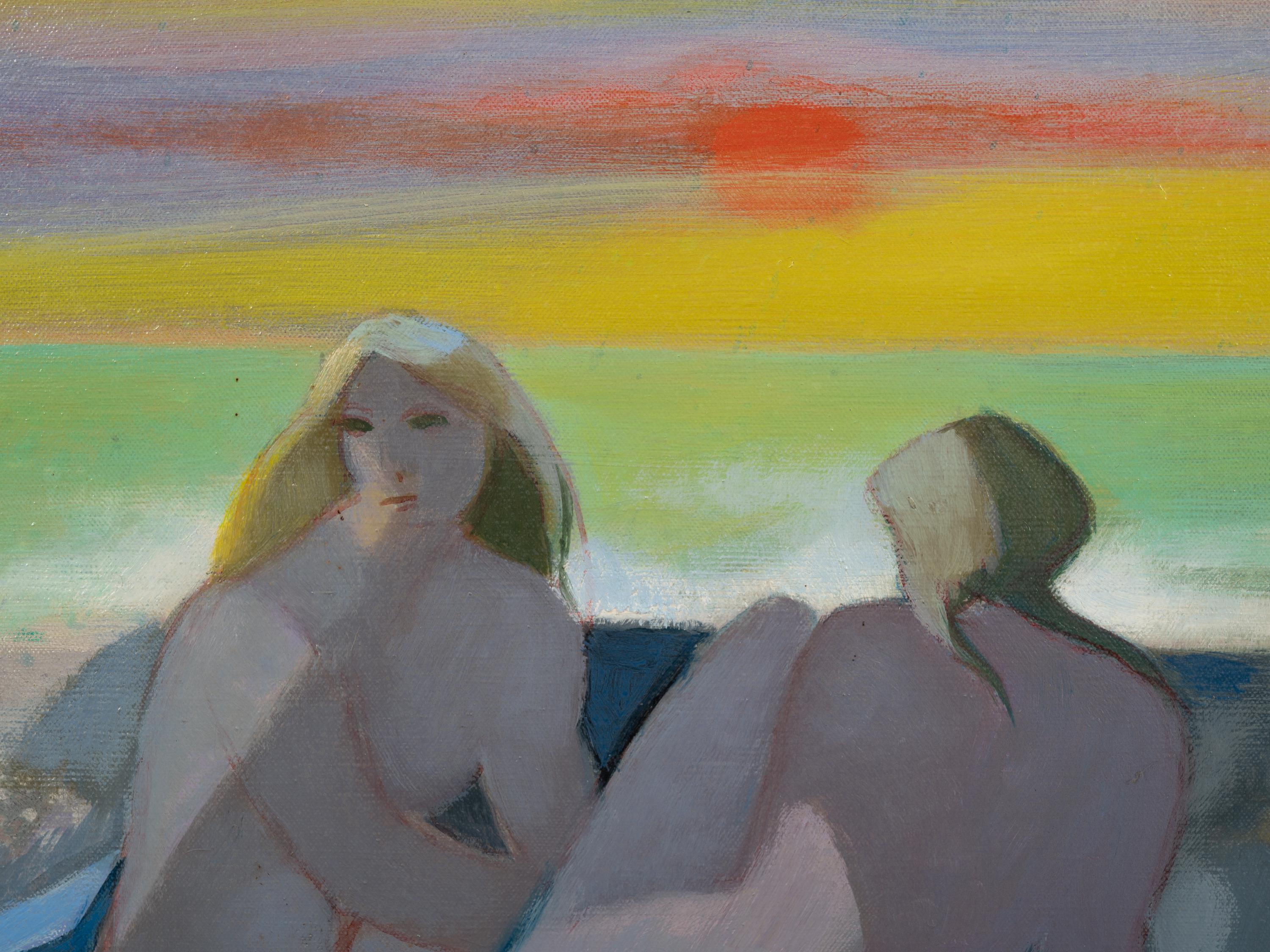 Sur la plage le soir
