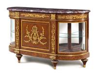 A Louis XVI Style Gilt Bronze Mounted Mahogany Marble-Top Server