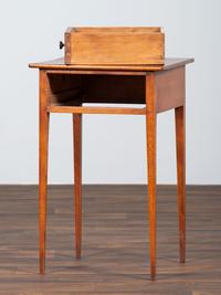 A Federal Bird's Eye Maple One-Drawer Work Stand