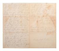 [CIVIL WAR]. Letter written by Sergeant Richard Castle, Company G, 43rd New York Volunteer Infantry, on the day he was KIA at Fort Stevens. "Camp Near Fort Stevens, Washington," 12 July 1864.