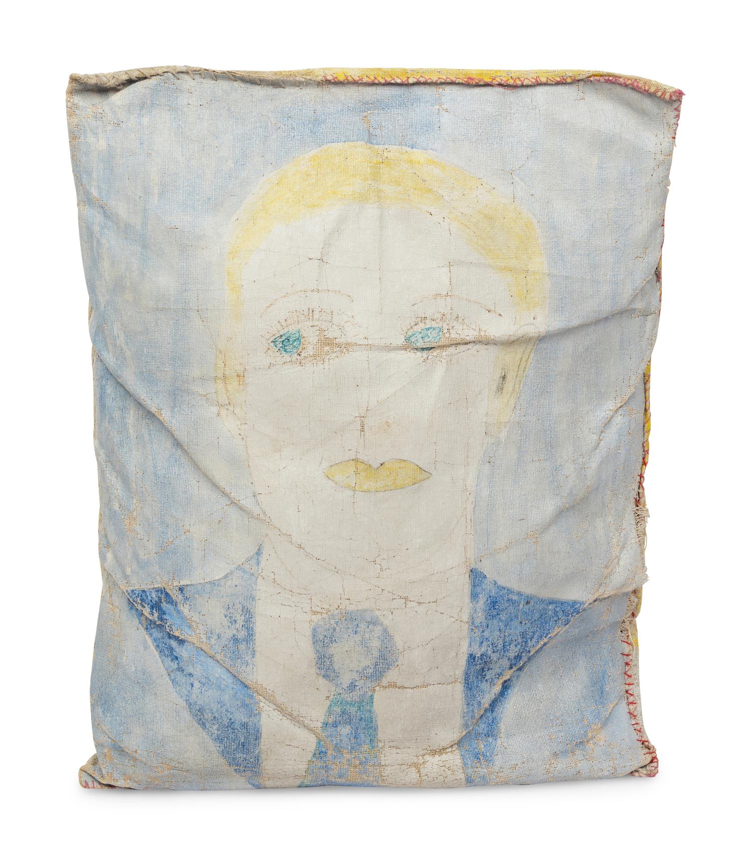Man and Vase (two-sided pillow painting)