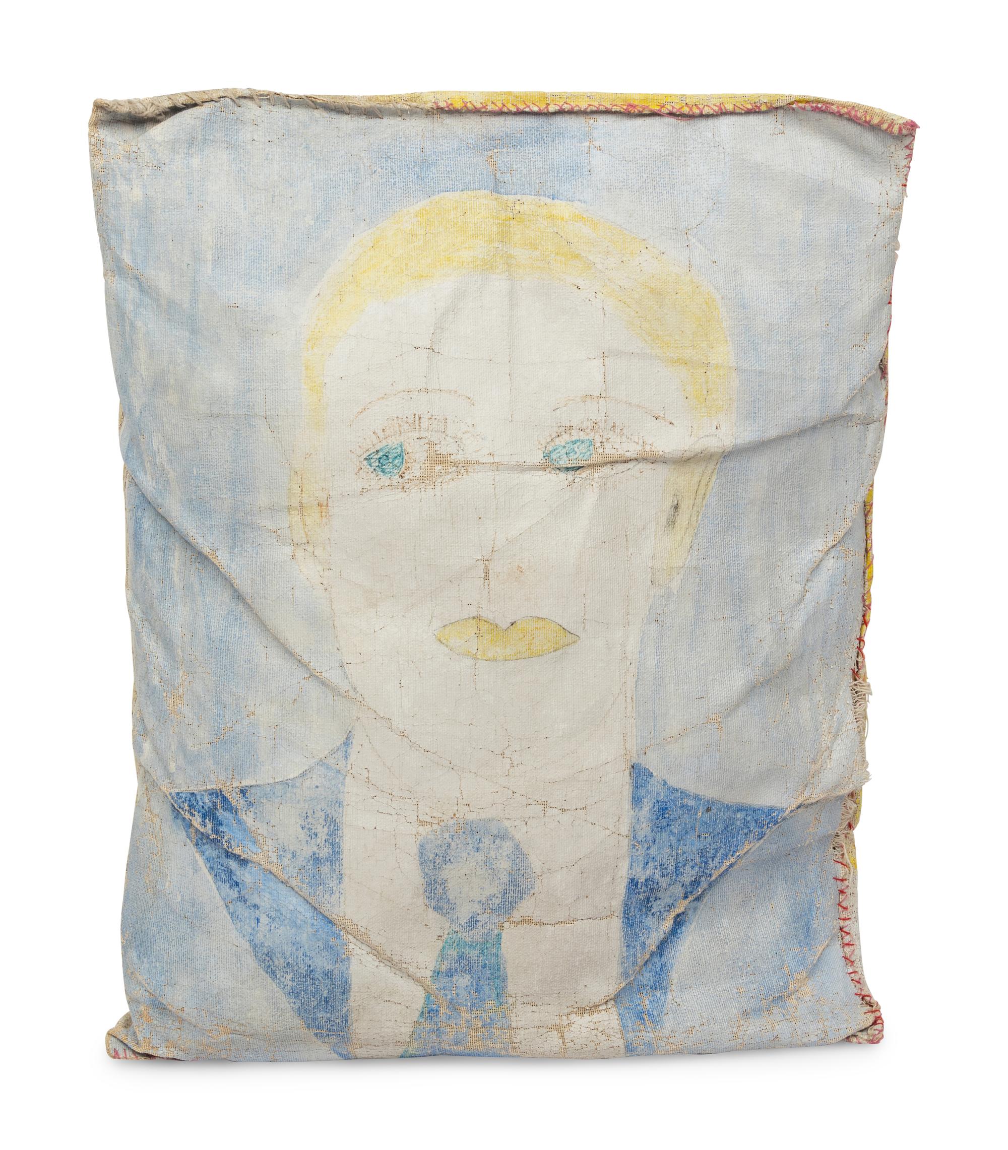 Man and Vase (two-sided pillow painting)