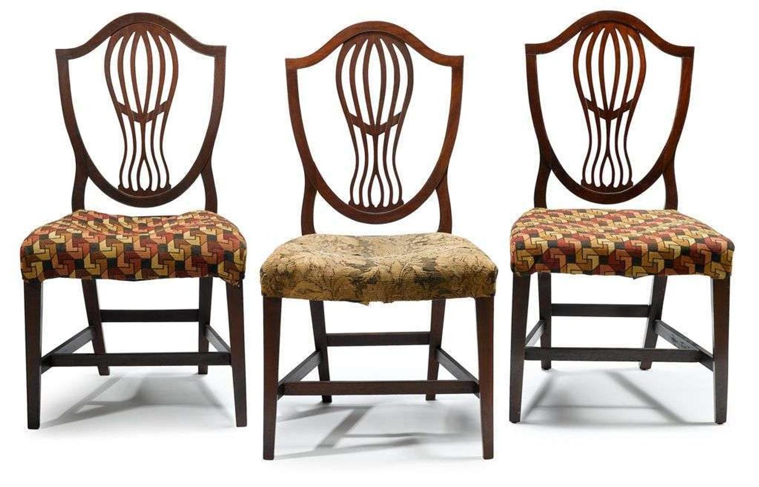 Three Federal mahogany side chairs probably baltimore, md, circa 1800