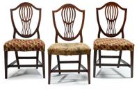 Three Federal mahogany side chairs probably baltimore, md, circa 1800