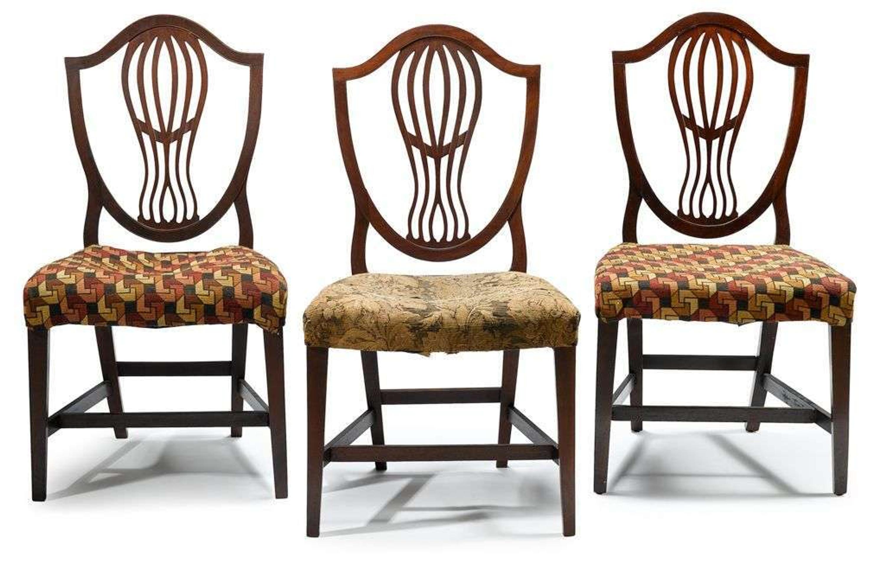 Three Federal mahogany side chairs probably baltimore, md, circa 1800