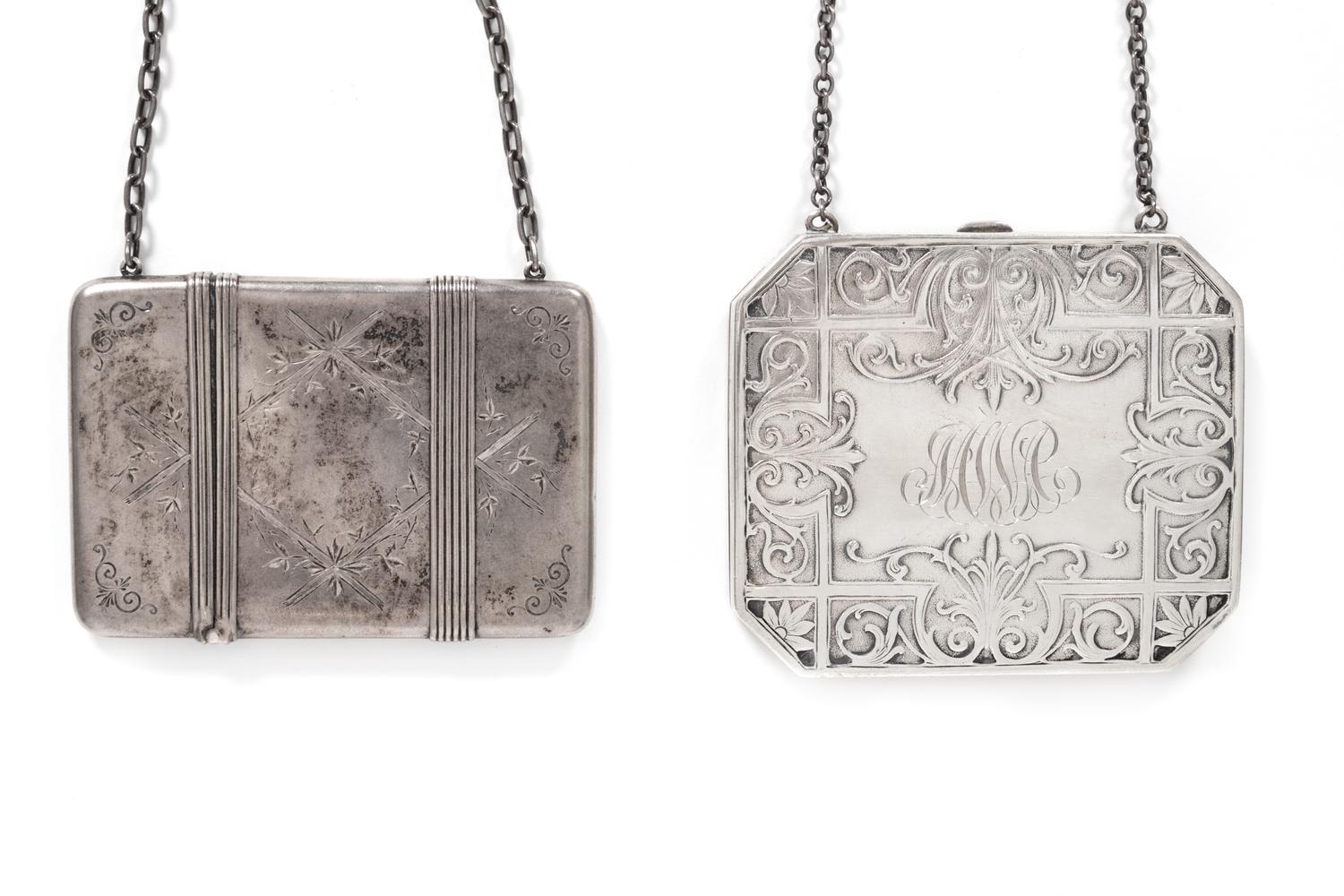 Two American Silver Calling Card Cases