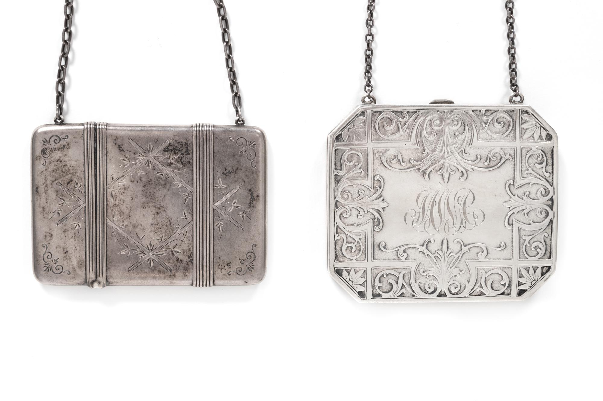 Two American Silver Calling Card Cases