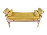 A Neoclassical Style Parcel-Gilt and Painted Window Seat — 19TH CENTURY