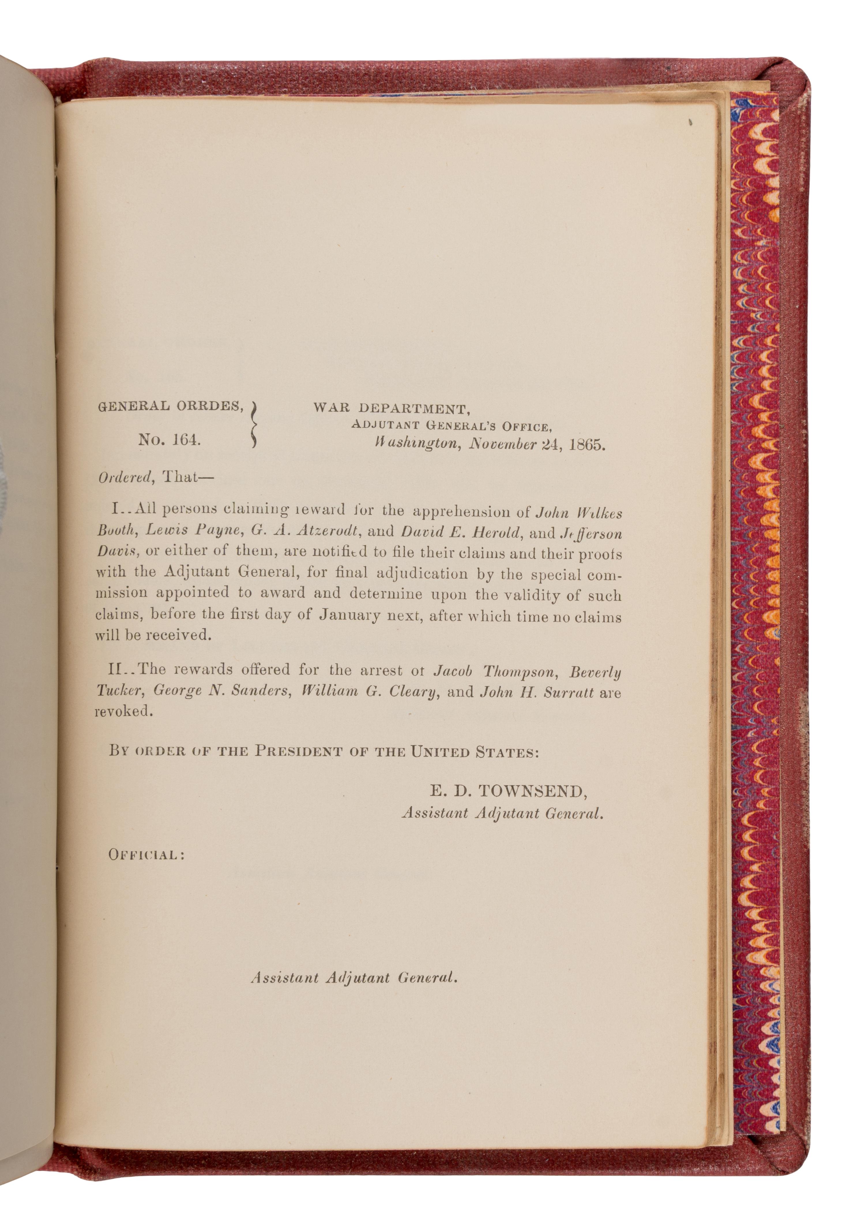 [Lincoln, Abraham (1809-1865), et al.]. A nearly complete run of over 1,000 General Orders from the War Department Adjutant General's Office during the Civil War years. Washington, D.C., [Government Printing Office], 1861-1865.