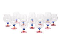 A Set of Twelve Czech Colored Glass Snifters