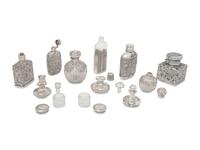 A Collection of Eleven Silver-Mounted Cut Glass Articles