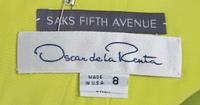 An Oscar de la Renta Chartreuse Silk Sleeveless Cocktail Dress, Size 8; Wrap: 84" x 16.5".