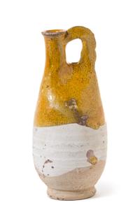 A Chinese Amber Glazed Stoneware Flask Height 8 inches. — POSSIBLY LIAO DYNASTY