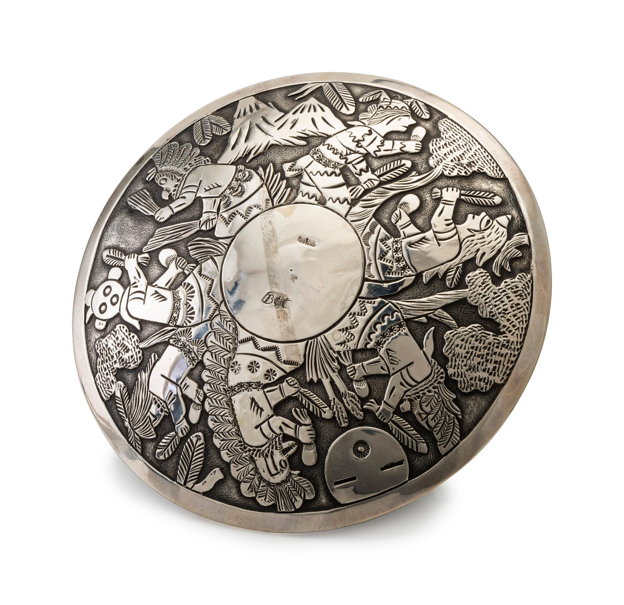 Sterling Silver Jar, with Eagle Dancer and Katsina Design