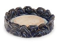 A Underglaze Red and Blue Porcelain 'Wave'-Form Inkstone