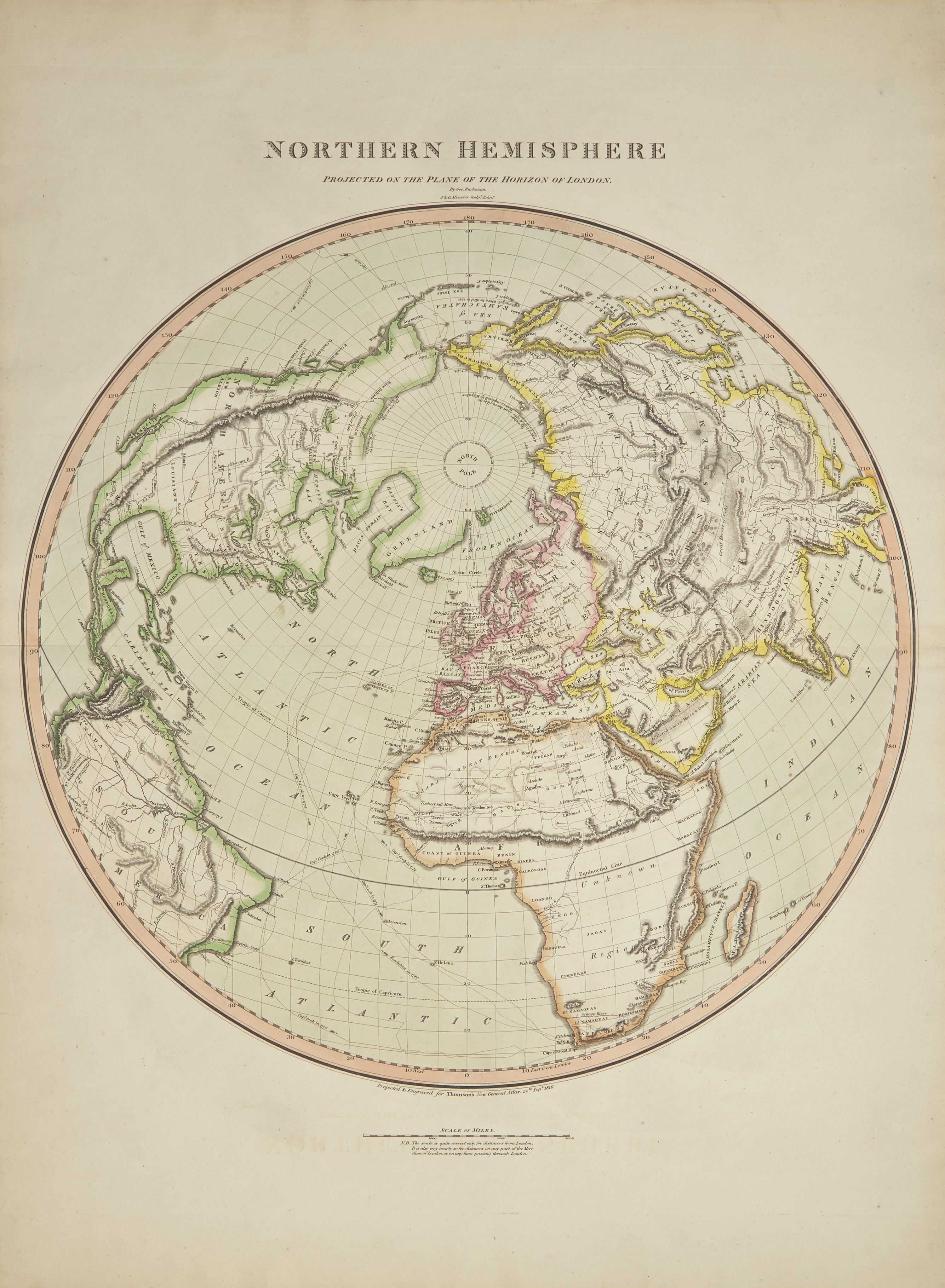[Maps & Atlases] Buchanan, George. Northern Hemisphere Projected on the Plane of the Horizon of London