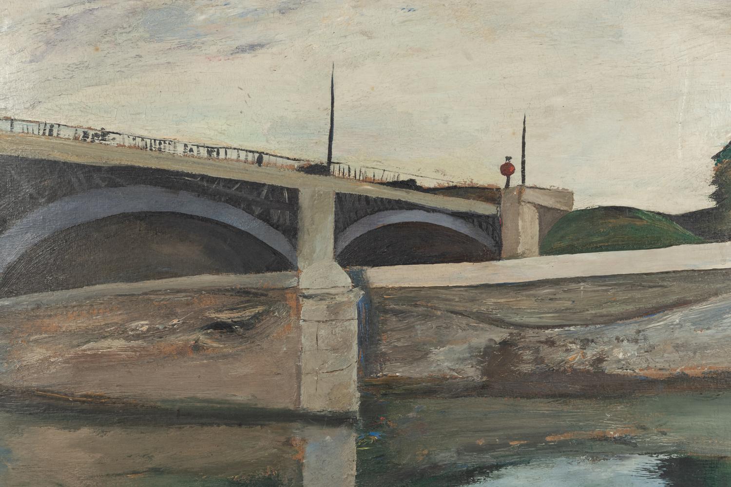 Bridge at Charenton and La Concorde , a pair of paintings Jacques Mauny (French, 1893-1962) and Emile Bouneau (French, 1902-1970)