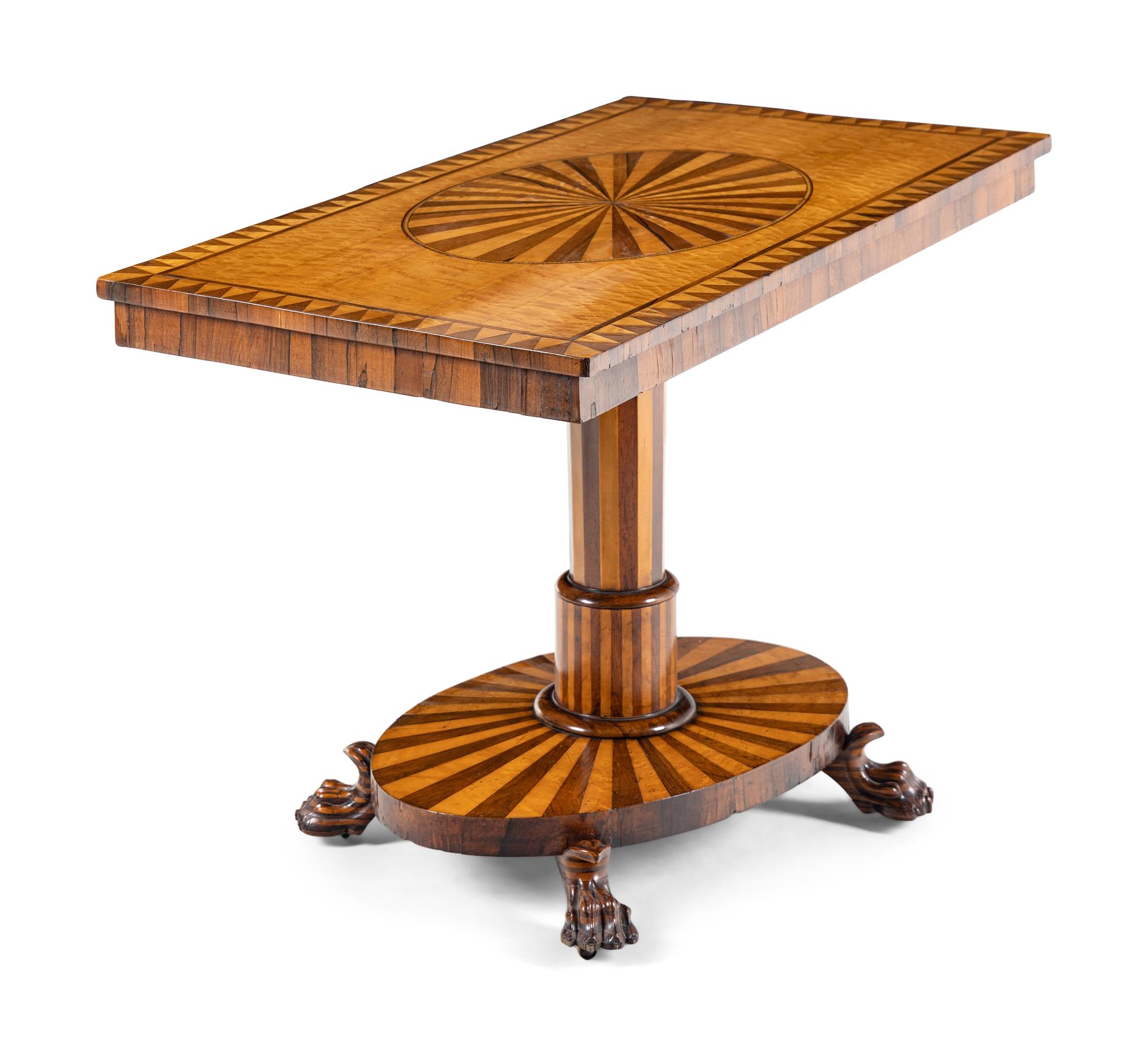 A Regency Maple and Rosewood Side Table