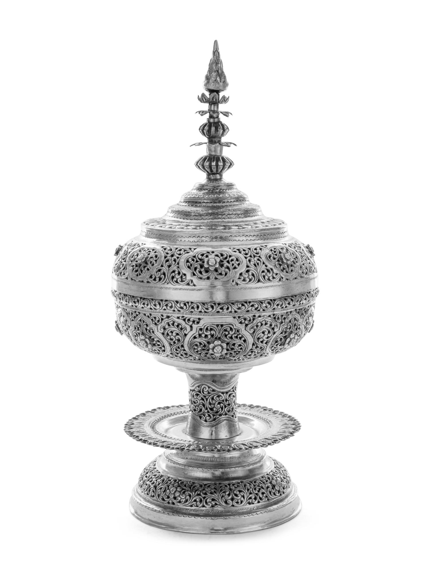 A Thai Silver Incense Burner