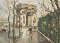 Eighteen Parisian Street Scene Paintings
