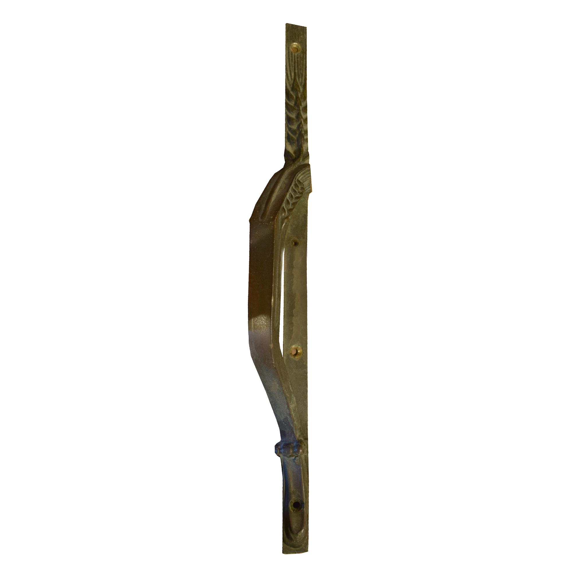 A Pair of Bronze Door Handles 2.5" W x 3.5" D x 20.25 "H — Italy, 20th Century