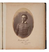 [MILITARIA - CIVIL WAR]. West Point album featuring 34 portraits of faculty, staff, and cadets, many of whom would serve in the Civil War, 1859.