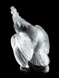 A Lalique Molded and Frosted Glass Figure of a Cockatoo