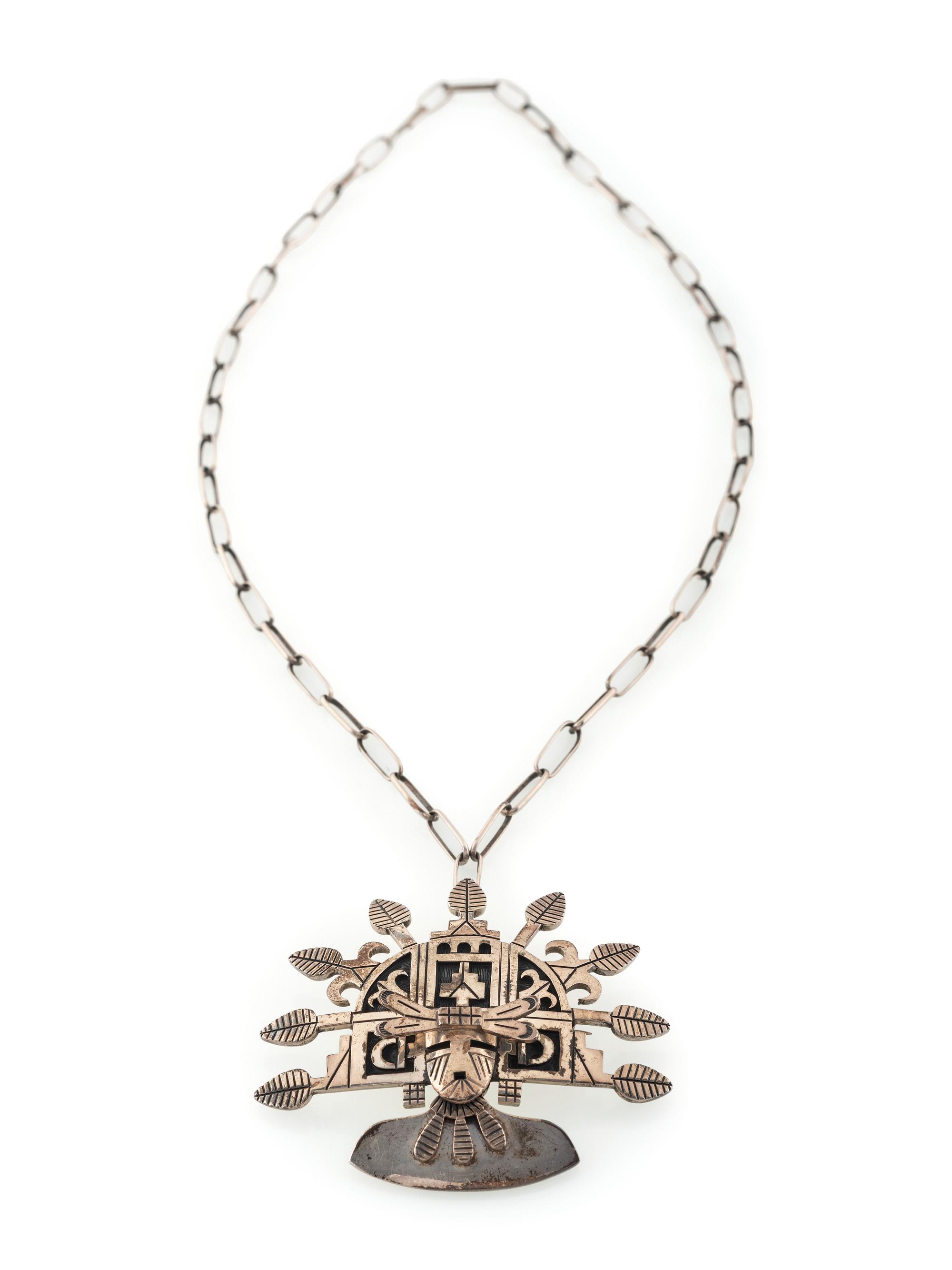 Sterling Silver Overlay Shalako Katsina Pendant