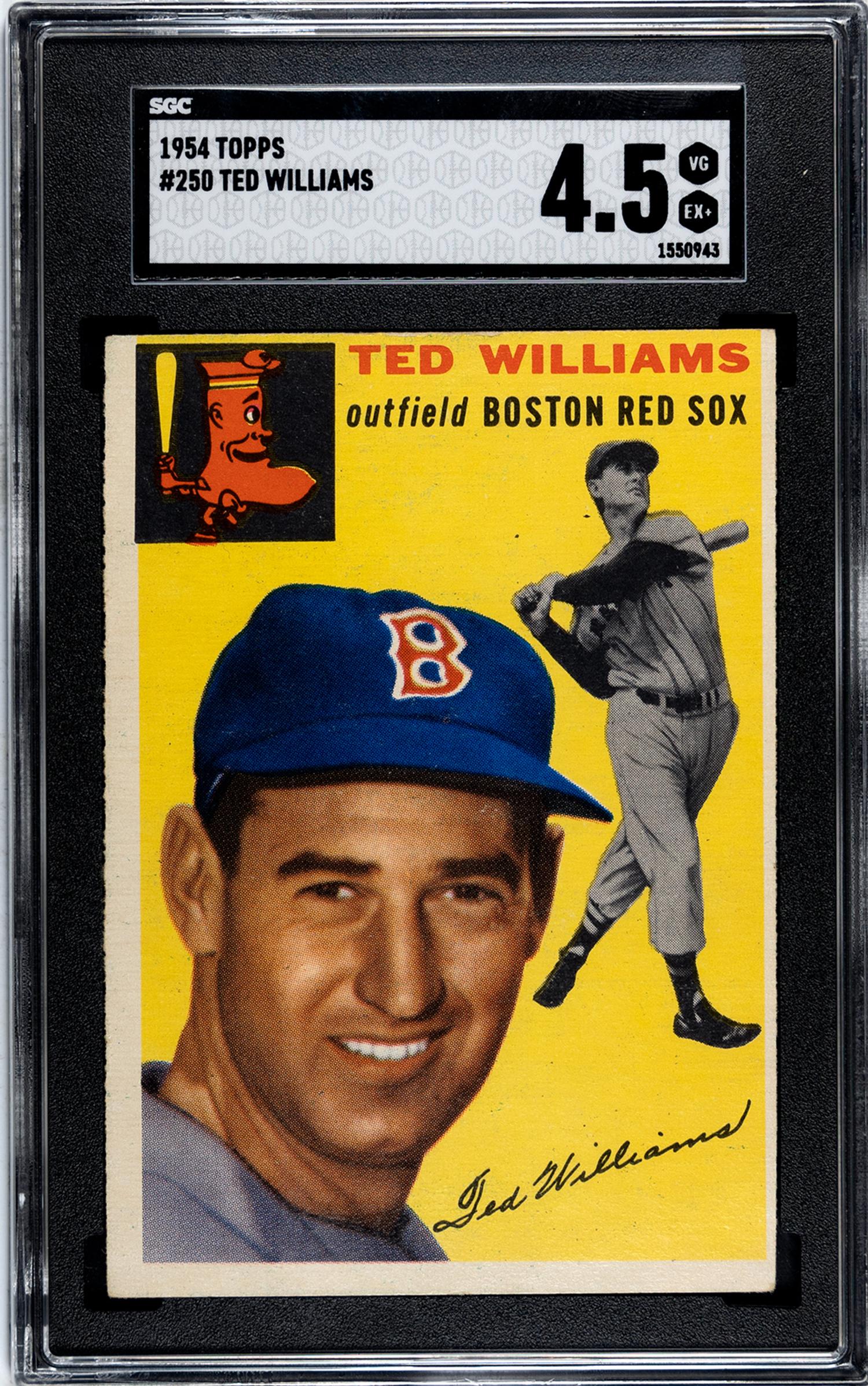 A 1954 Topps Ted Williams Baseball Card No. 250 (SGC 4.5 VG/EX+)