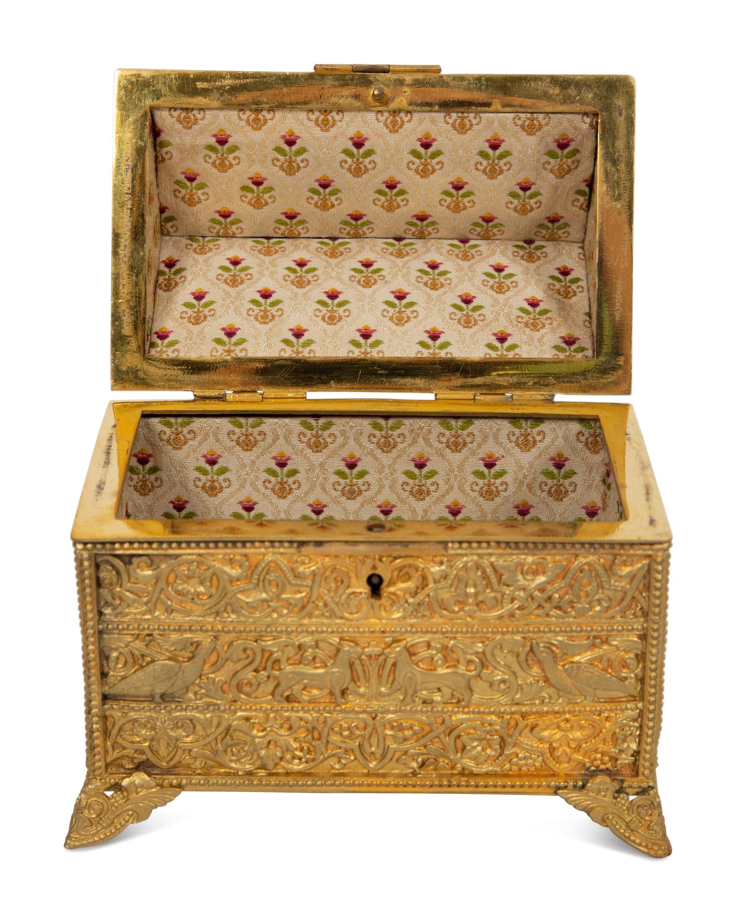 A Continental Bronze Table Casket
