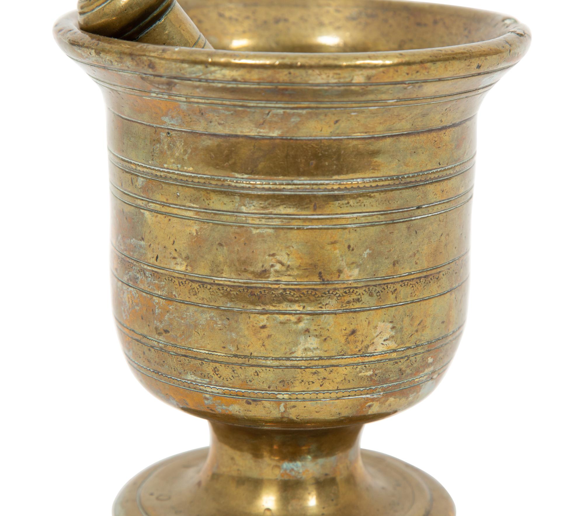 An English Bell Metal or Bronze Mortar and Pestle