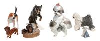Seven Porcelain Figures Width of widest 11 inches. — LATE 20TH CENTURY
