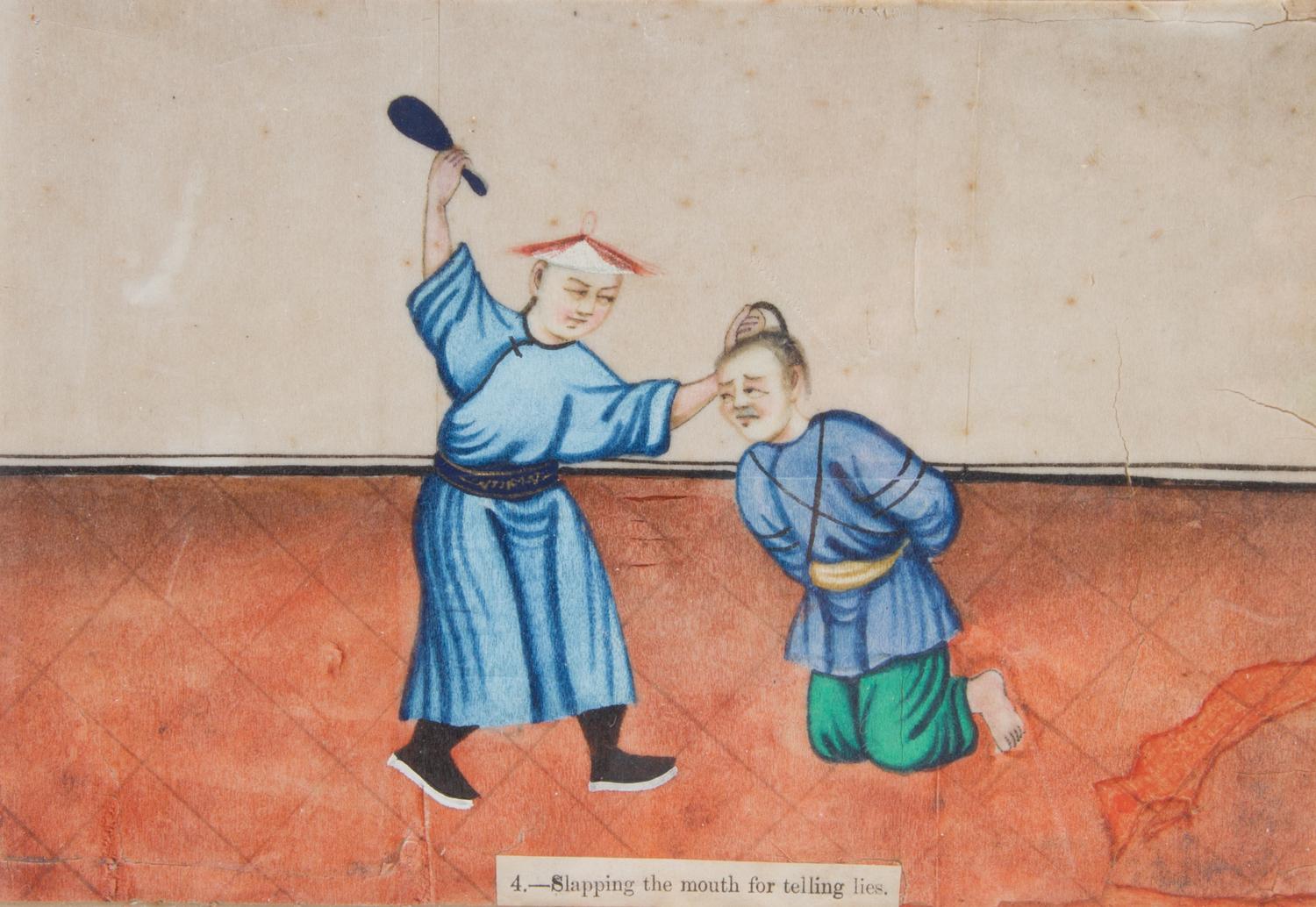 A Set of Eight Chinese Pith Paintings 19TH CENTURY Height of average image 5 1/2 x width 8 1/2 inches. — 19TH CENTURY