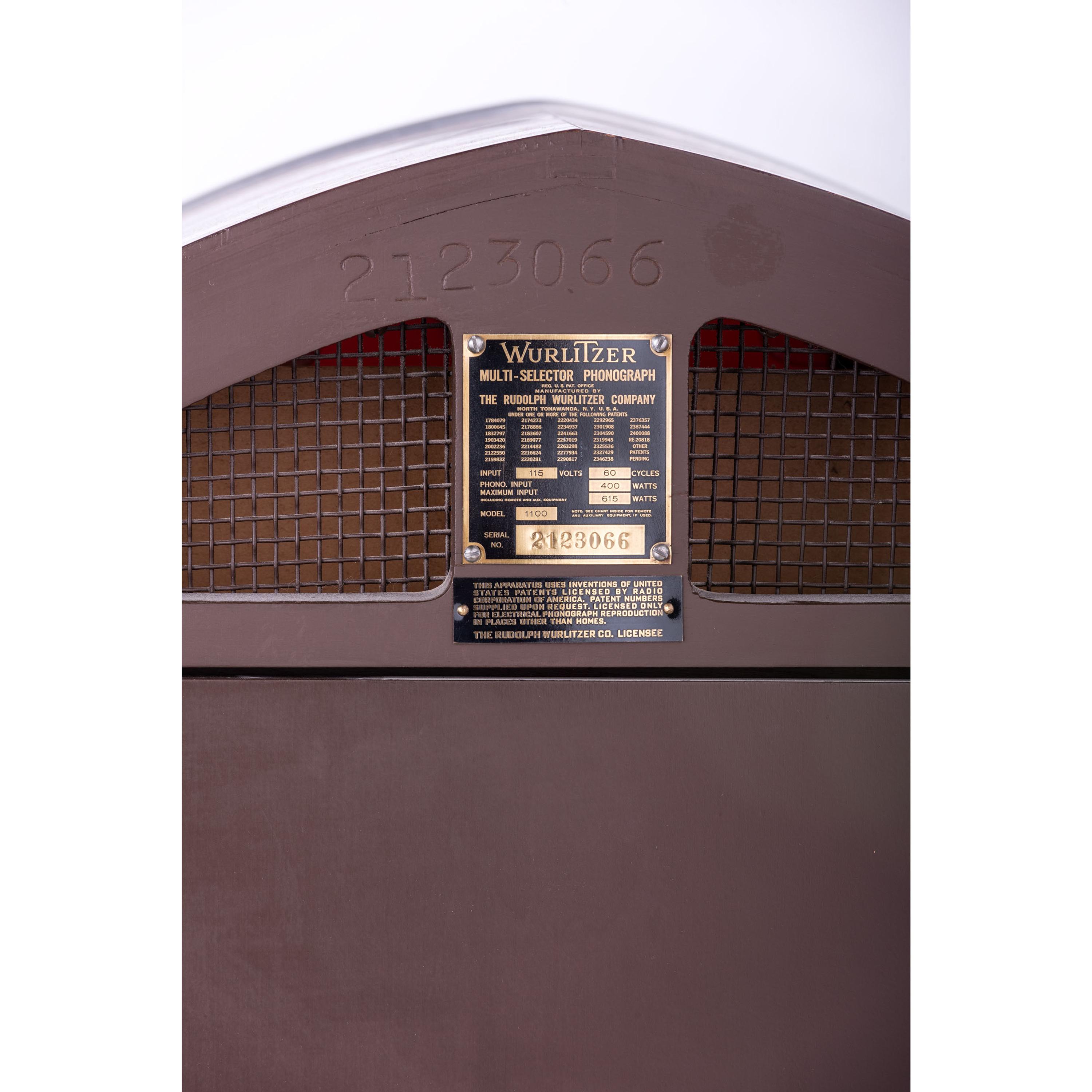 A Wurlitzer Model 1100 Jukebox