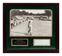 A Ben Hogan Signed Autograph Personal Bank Check Display,