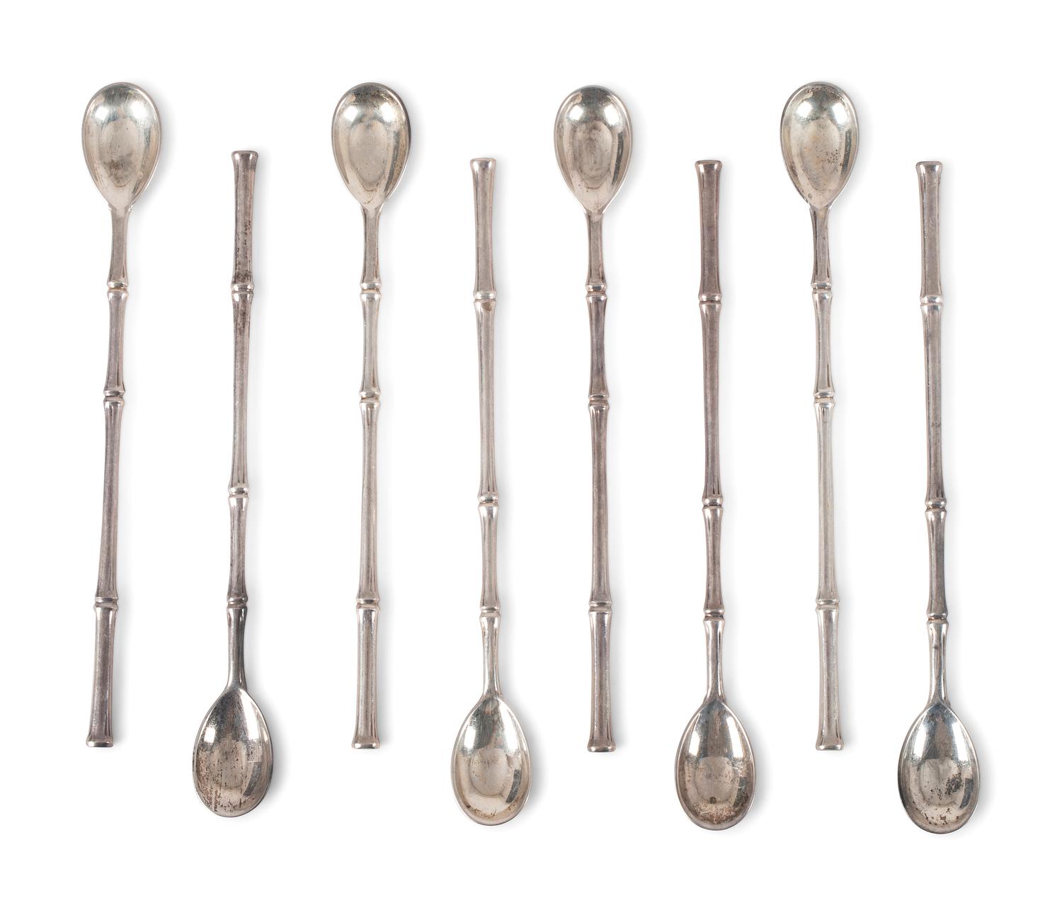 A Set of Tiffany & Co. Silver Bamboo Iced Tea Spoons