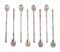 A Set of Tiffany & Co. Silver Bamboo Iced Tea Spoons