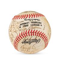 A 1986 Pittsburgh Pirates Team Signed Autograph Baseball Including Early Career Barry Bonds Signature